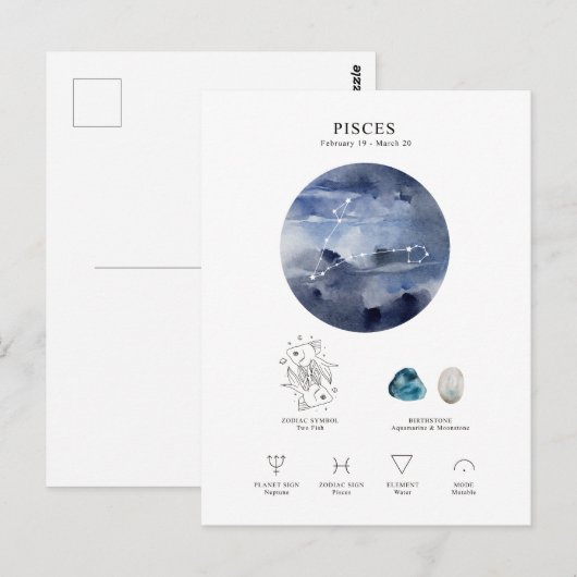 Astrologisches Zeichen Postkarte (Vorne/Hinten)