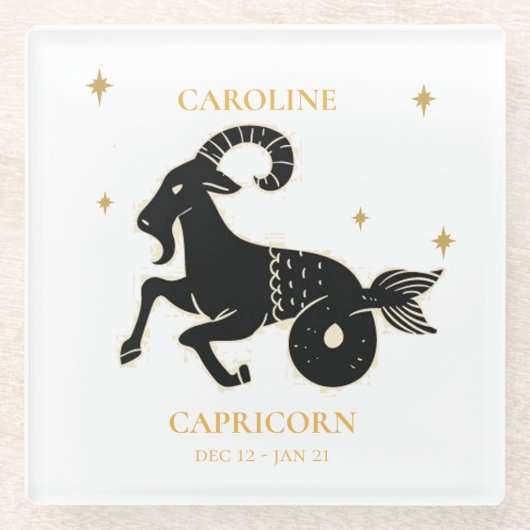 Astrologisches Zodiac-Schild Glasuntersetzer (Vorderseite)