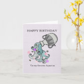 Astrologisches Zodiaksign Niedliches Aquarius Gebu Karte (Gelbe Blume)