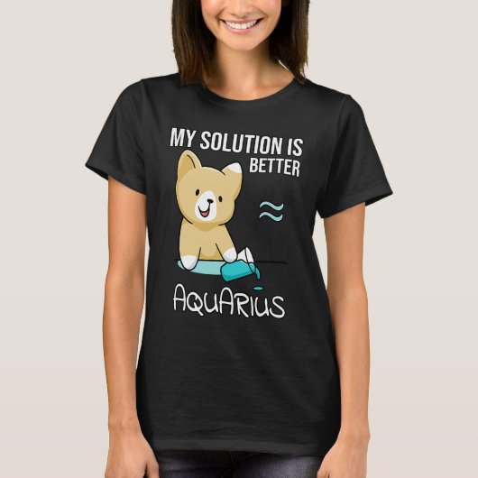 Astrology Saying Cute Cat Zodiac Sign Aquarius T-Shirt (Vorderseite)