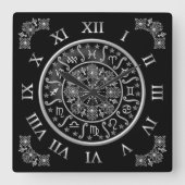 ASTROLOGY WALL CLOCK QUADRATISCHE WANDUHR (Vorderseite)