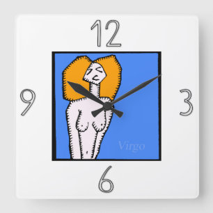 Astrology Zodiac Sign Virgo Wall Clock Quadratische Wanduhr