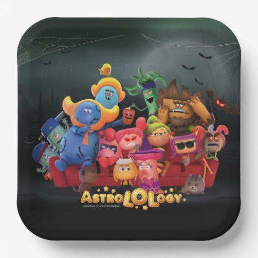 AstroLOLogy Halloween Square Paper Plate Pappteller (Vorderseite)