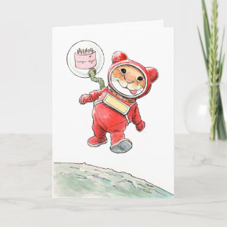 AstroMouse Geburtstagskarte Karte