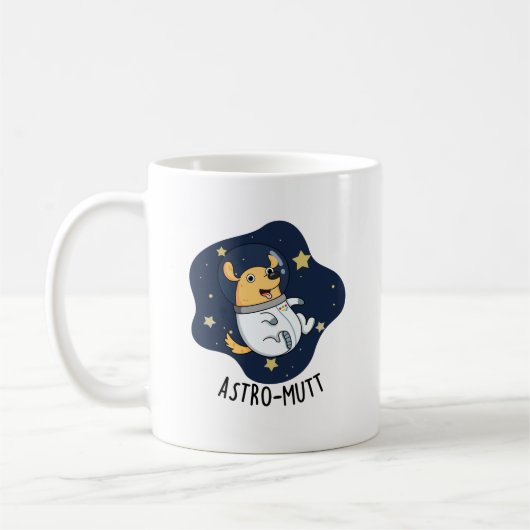 Astromutt Funny Dog Astronaut Puff Kaffeetasse (Links)