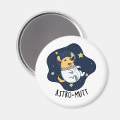 Astromutt Funny Dog Astronaut Puff Magnet (Vorderseite/Rückseite)