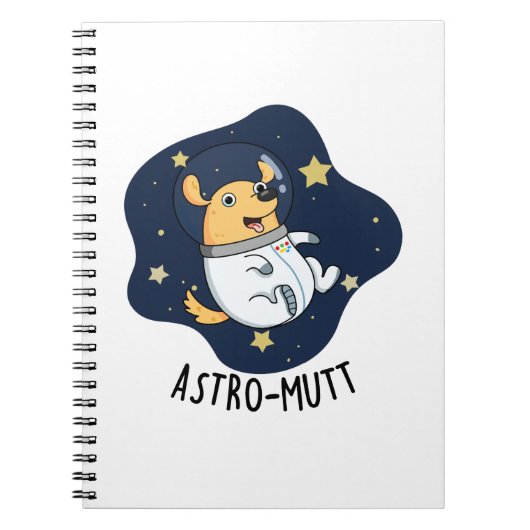 Astromutt Funny Dog Astronaut Puff Notizblock (Vorderseite)