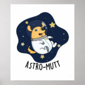 Astromutt Funny Dog Astronaut Puff Poster (Vorne)