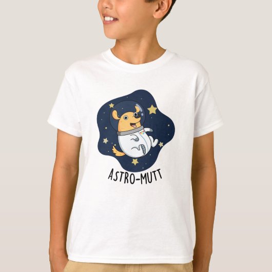 Astromutt Funny Dog Astronaut Puff T-Shirt (Vorderseite)