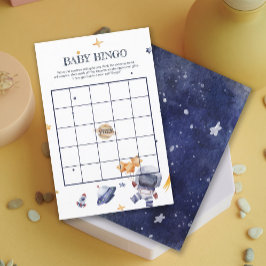 Astronatin Rocketship Baby Shower Baby Bingo Game