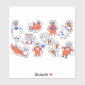 ASTRONAULT TIERE ILLUSTRATION SET AUFKLEBER (Blatt)