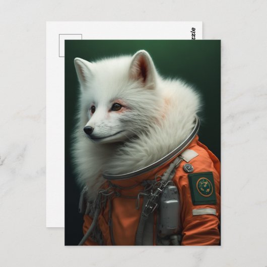 Astronaunt Fox Postkarte (Vorne/Hinten)
