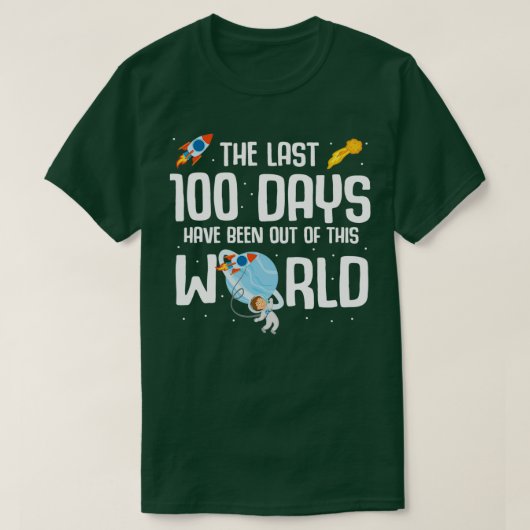Astronaut 100 Tage Schulraumschiff T-Shirt (Design vorne)