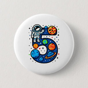 Astronaut 5. Geburtstagsfeier 5 Jahre alter Junge Button