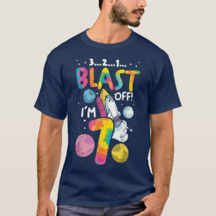 Astronaut 7. Geburtstag 7 Jahre alt 3 2 1 Explosio T-Shirt