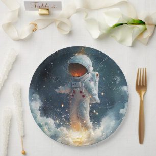 Astronaut Abstracte Raum-Papierteller Pappteller