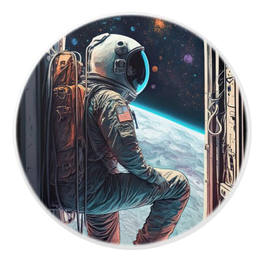 Astronaut Adventure Keramikknauf (Vorderseite)