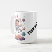 Astronaut Adventure Mug – Exploring the Galaxy Kaffeetasse (Vorderseite Links)