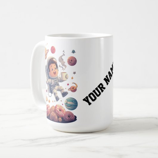 Astronaut Adventure Mug – Exploring the Galaxy Kaffeetasse (Vorderseite Links)