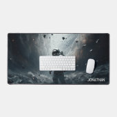 Astronaut Adventure Planets Space Travel Galaxy Schreibtischunterlage (Tastatur & Maus)