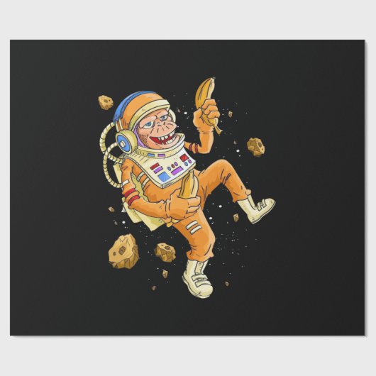 Astronaut-Affenraum Geschenkpapier (Flach)