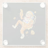 Astronaut-Affenraum Glasuntersetzer (Rückseite)