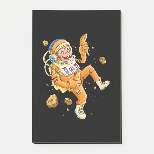 Astronaut-Affenraum Post-it Klebezettel (Vorderseite)