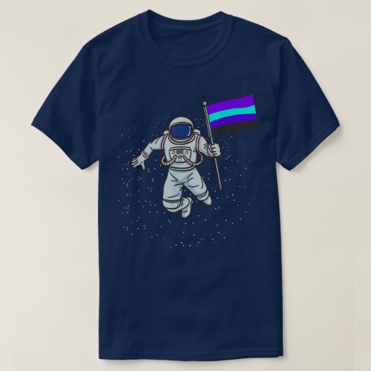 Astronaut Alexigender Pride Flag T - Shirt (Design vorne)