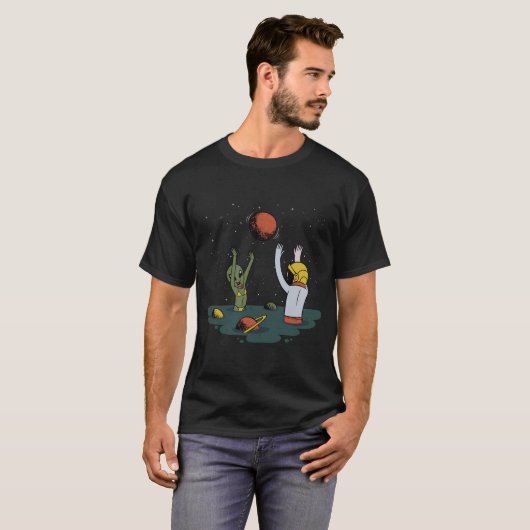 Astronaut Alien Beach T-Shirt (Vorne ganz)