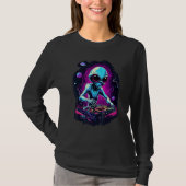 Astronaut Alien DJ Alien DJing in Space EDM Alien T-Shirt (Vorderseite)