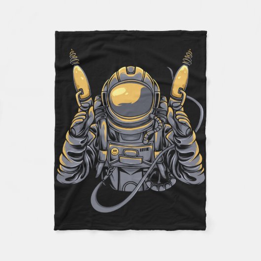 Astronaut Alien Hunter Fleecedecke (Vorderseite)