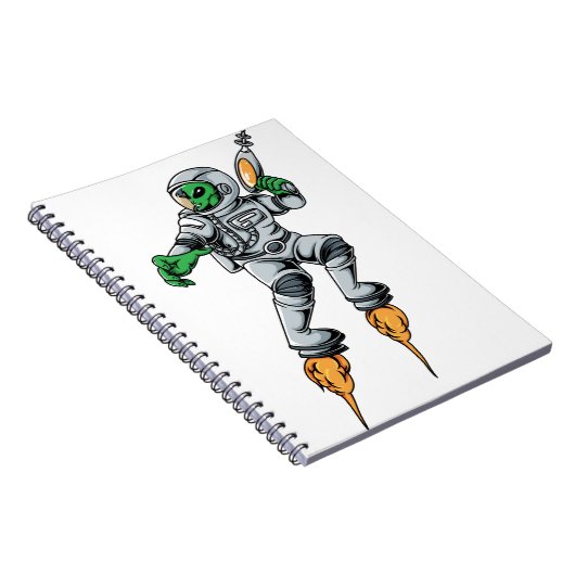 Astronaut Alien SciFi Space Ufo Notizblock (Rechte Seite)