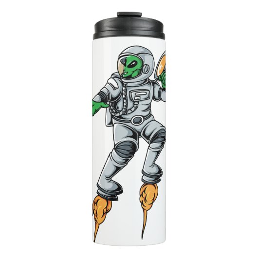 Astronaut Alien SciFi Space Ufo Thermosbecher (Vorderseite)