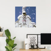 Astronaut an Fernmanipulationssystem angeschlossen Poster (Heimbüro)