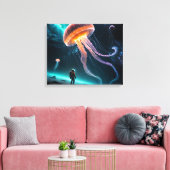 Astronaut and Cosmic Jellyfish Leinwanddruck (Insitu (Wohnzimmer))