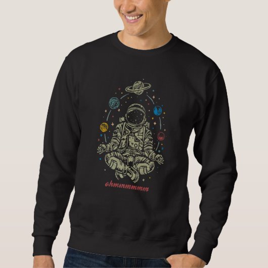 Astronaut And Planets For Yoga Fans Sweatshirt (Vorderseite)