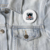 Astronaut Animal Eating Pizza Margherita Essen Ess Button (Beispiel)