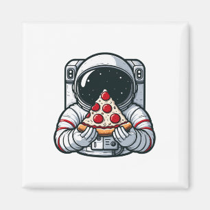Astronaut Animal Eating Pizza Margherita Essen Ess Magnet
