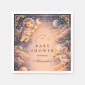 Astronaut Animals Space Baby Shower Serviette (Vorderseite)