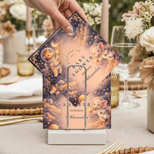 Astronaut Animals Space Baby Shower Serviette