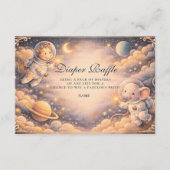 Astronaut Animals Space Diapper Raffle Begleitkarte (Vorderseite)