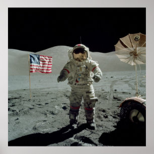 Astronaut Apollo 17 im Stier Littrow Tal Poster