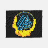 Astronaut Astro-Jump mit Schneemobil Fleecedecke (Vorderseite (Horizontal))