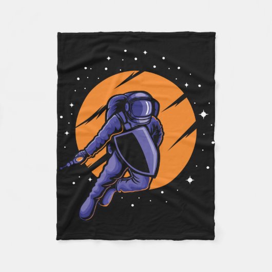 Astronaut Astro Krieg Fleecedecke (Vorderseite)