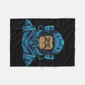 Astronaut Astro Monkey Fleecedecke (Vorderseite (Horizontal))