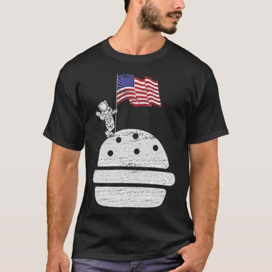 Astronaut auf Burger T-Shirt (Vorderseite)