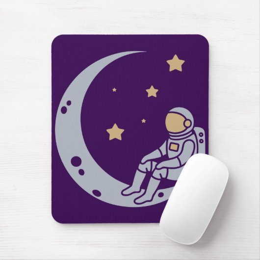 Astronaut auf dem Crescent Moon Design Mousepad (Mit Mouse)