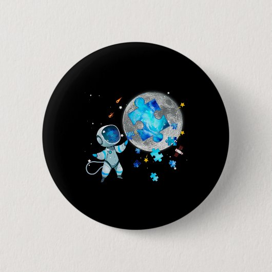Astronaut auf dem Mond Button (Vorderseite)