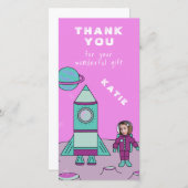 Astronaut auf dem Mond Danke, dass du dein Gesicht Dankeskarte (Vorne/Hinten)