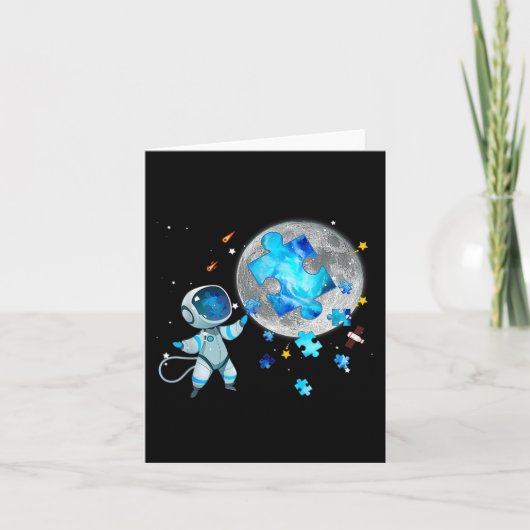 Astronaut auf dem Mond Karte (Vorderseite)